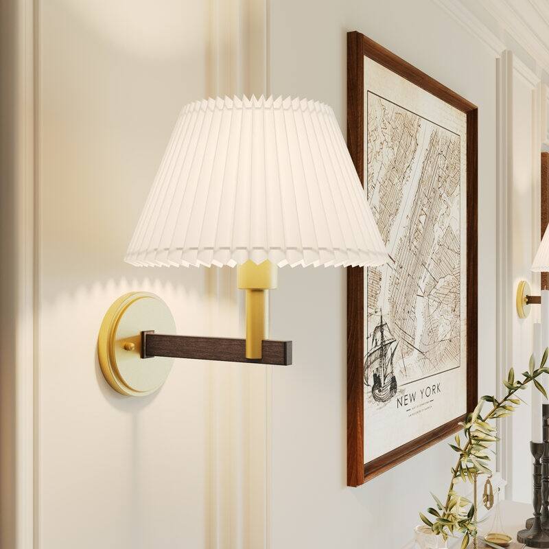 Acroma 1-light Modern Statement Sconce Fabric Wall Light - 11.4'' W * 12.5'' D * 12.8'' H