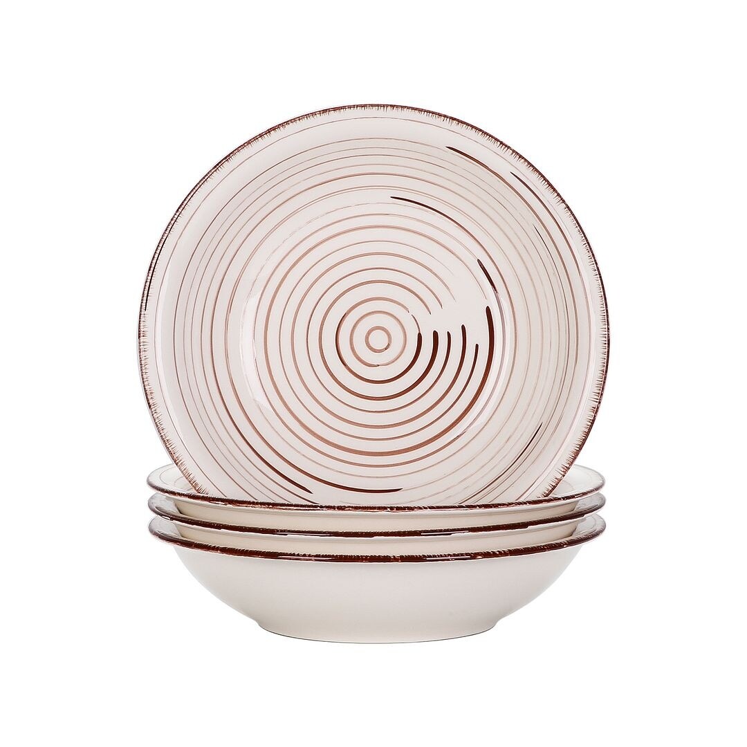 MÄSER Chanson Series Curved Cereal Bowls 14 cm Porcelain Set of 6 White 