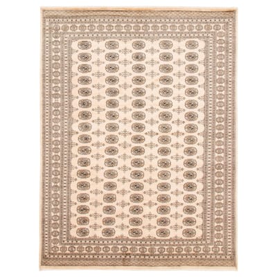 ECARPETGALLERY Hand-knotted Finest Peshawar Bokhara Beige Wool Rug - 8'1 x 10'6