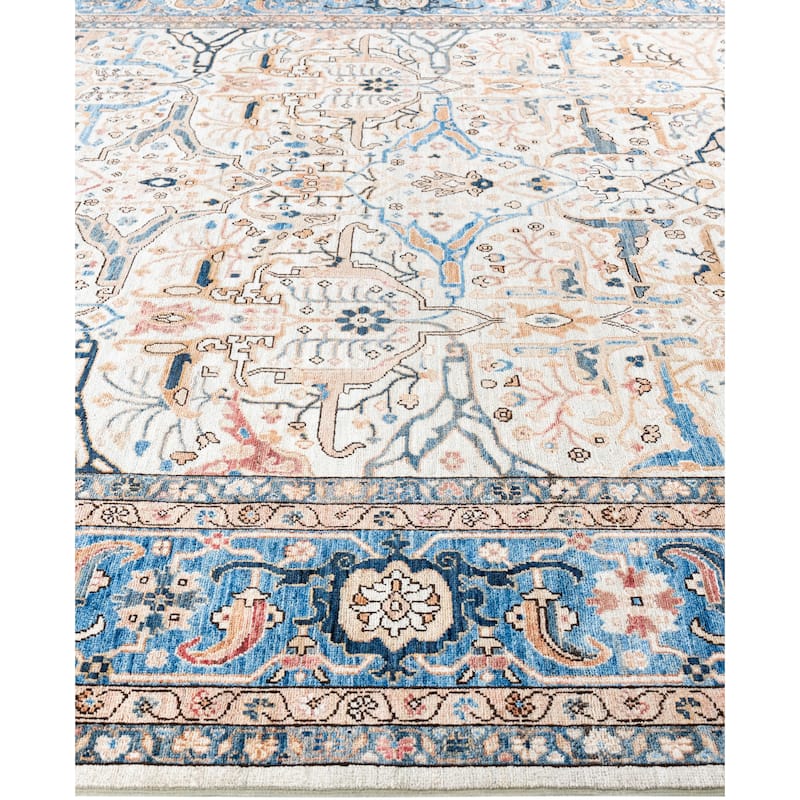 Serapi One-of-a-Kind Hand-Knotted Area Rug - Ivory - 9' 0" x 11' 10"