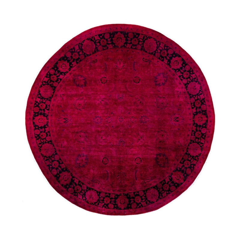 Overdyed One-of-a-Kind Hand-Knotted Area Rug - Pink - 9' 1" x 9' 1"