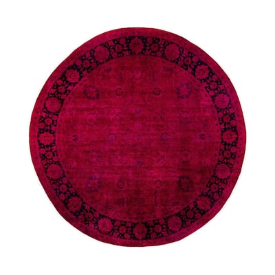 Overdyed One-of-a-Kind Hand-Knotted Area Rug - Pink - 9' 1" x 9' 1"
