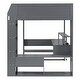 preview thumbnail 13 of 14, Dark Gray Full Size Solid Wood MDF Gaming Loft Bed with Desk, Multi-storage Shelves, LED and Charging Station