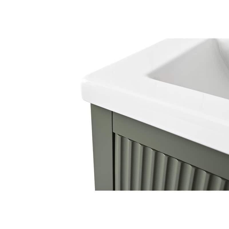 Vanity Art 24" Single Sink Bathroom Vanity Cabinet with Ceramic Top