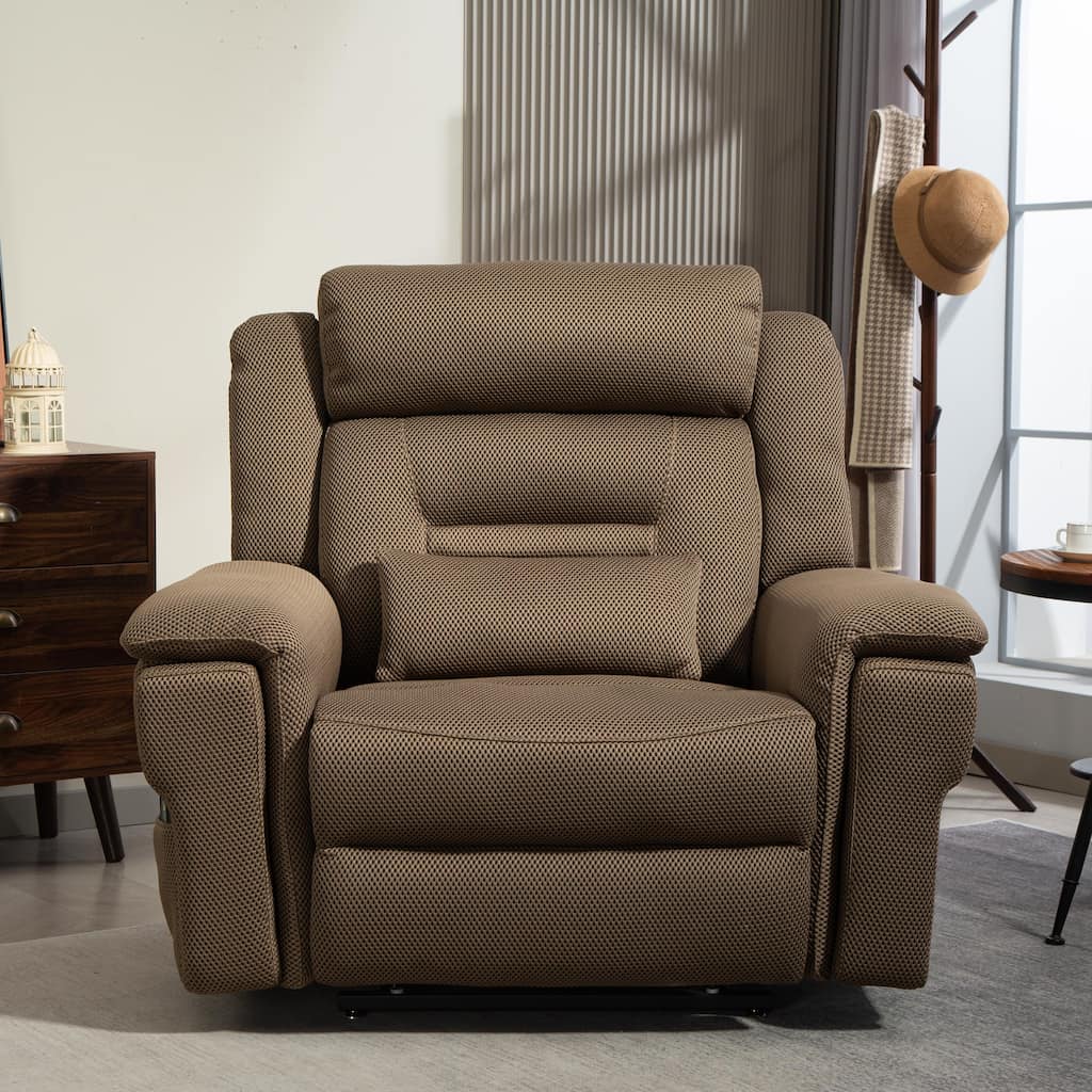 50'' Oversized Dual Motor Power Recliner Lift Chair with Massage and Heat，Mesh Fabric