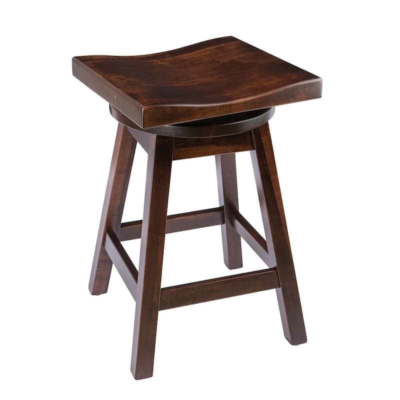 Amish Made Maple Swivel Urban Bar Stool - Rich Tobacco Stain - Counter Height
