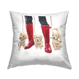 Stupell Labrador Puppies Rain Boots Fashion Dogs Printed Outdoor Throw ...