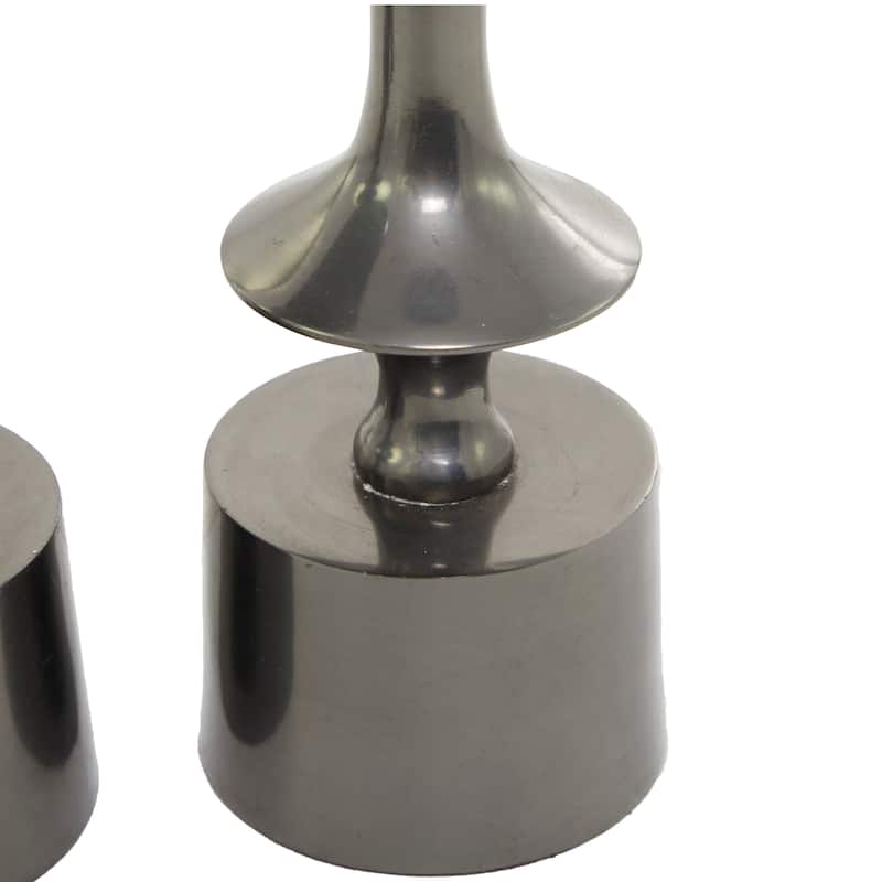 CosmoLiving by Cosmopolitan Black Aluminum Pillar Candle Holder (Set of 3)