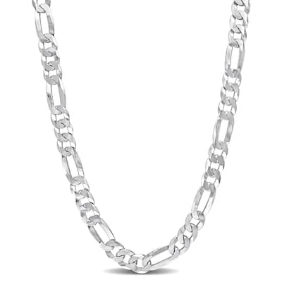 Miadora Sterling Silver Figaro Flat Necklace