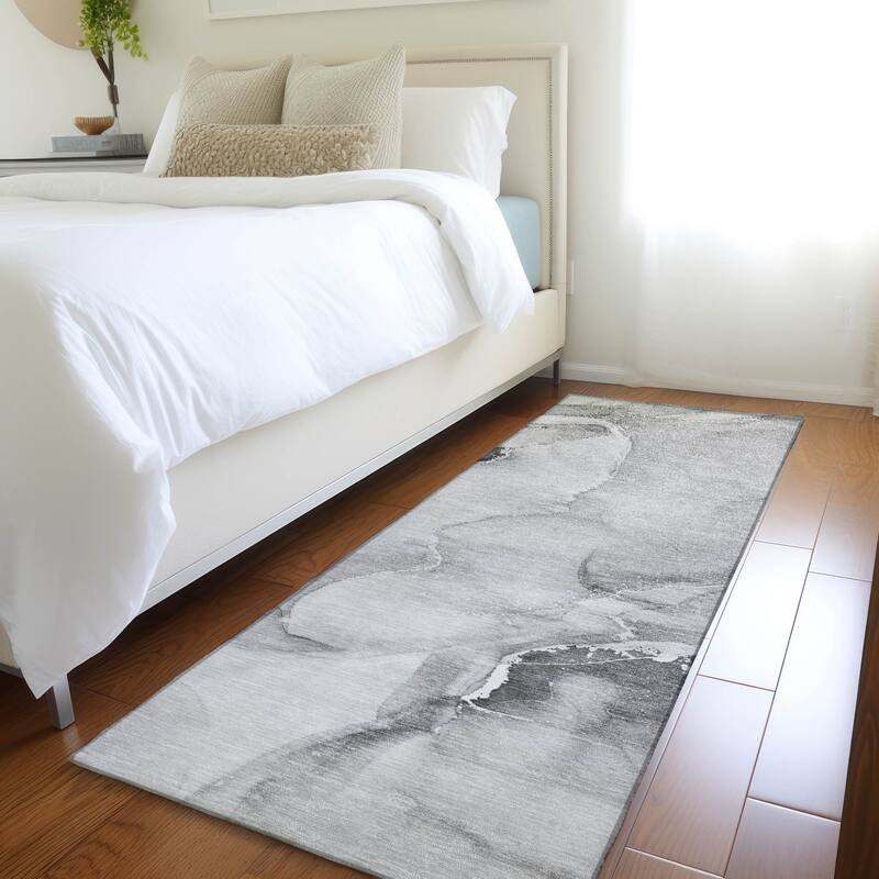 Lalu Artistic Abstract Weather Resistant Blended Style Outdoor Rug