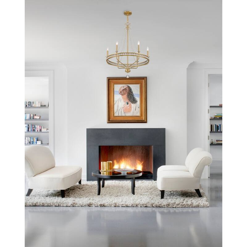 Crystorama Lighting Group SEV-1806 Seville 6 Light 28" Wide Beaded