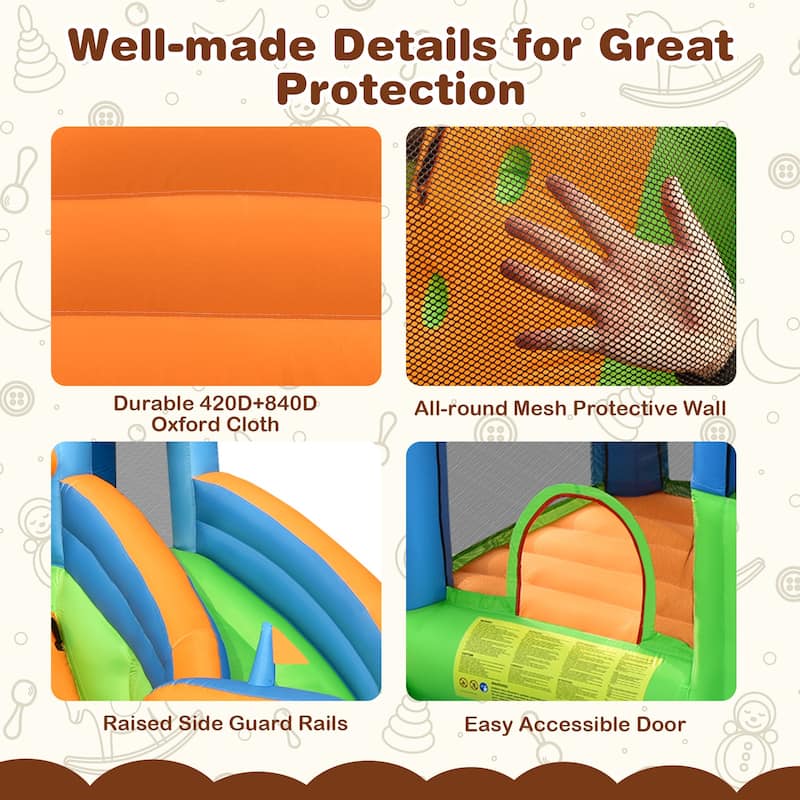 Costway 6 in 1 Inflatable Giant Kids Water Park Bounce House with Dual - As Picture Shows - See Details