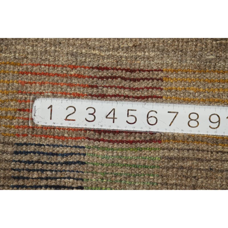 Geometric Moroccan Runner Rug Hand-Knotted Wool Carpet - 3'1" x 9'6"