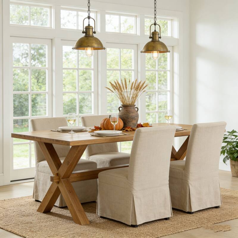 Solid Wood Dining/Kitchen Table for 4-6 - Brown