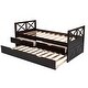 preview thumbnail 31 of 37, Twin Size Wooden Daybed with 2 Drawers and Trundle for Kids Teens