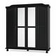 preview thumbnail 3 of 7, Palace Imports Kyle 100% Solid Wood 4-Door Wardrobe Armoire