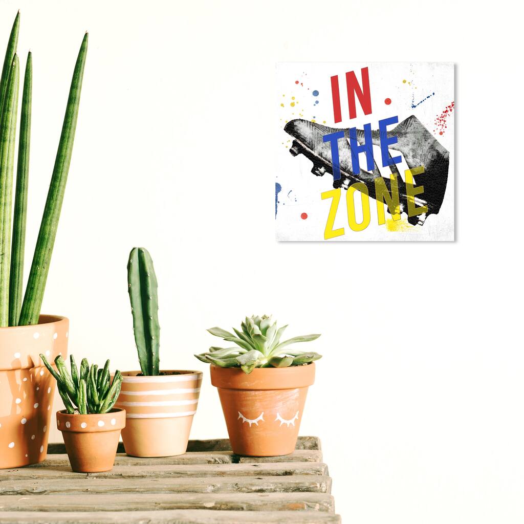 Wynwood Studio Prints Typography and Quotes In The Zones Cleats Red and Modern & Contemporary Wall Art Canvas Print