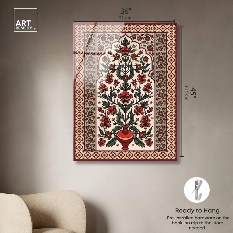 Royal Floral Mat Acrylic by Art Remedy, Ready to Hang