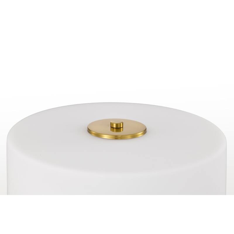 Barmine Brass Table Lamp with White Frosted Glass Shade