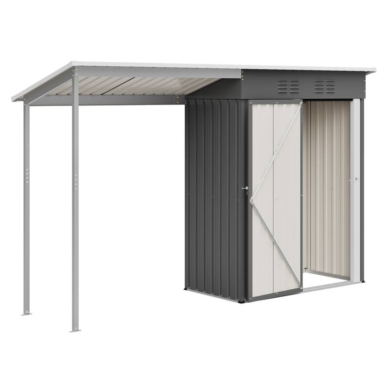 GDFStudio - Lucas All-Weather Outdoor Heavy Duty Metal Storage Shed with Robust Construction and Easy Assembly