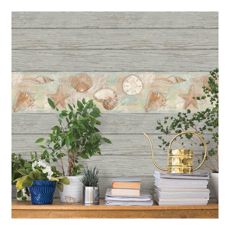 Chesapeake Rehoboth Grey Distressed Wood Wallpaper - 20.5 x 396 x 0.025