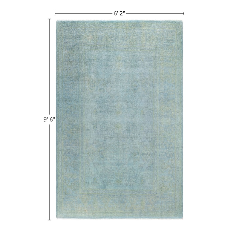 Overdyed One-of-a-Kind Hand-Knotted Area Rug - Gray - 6' 2" x 9' 6"