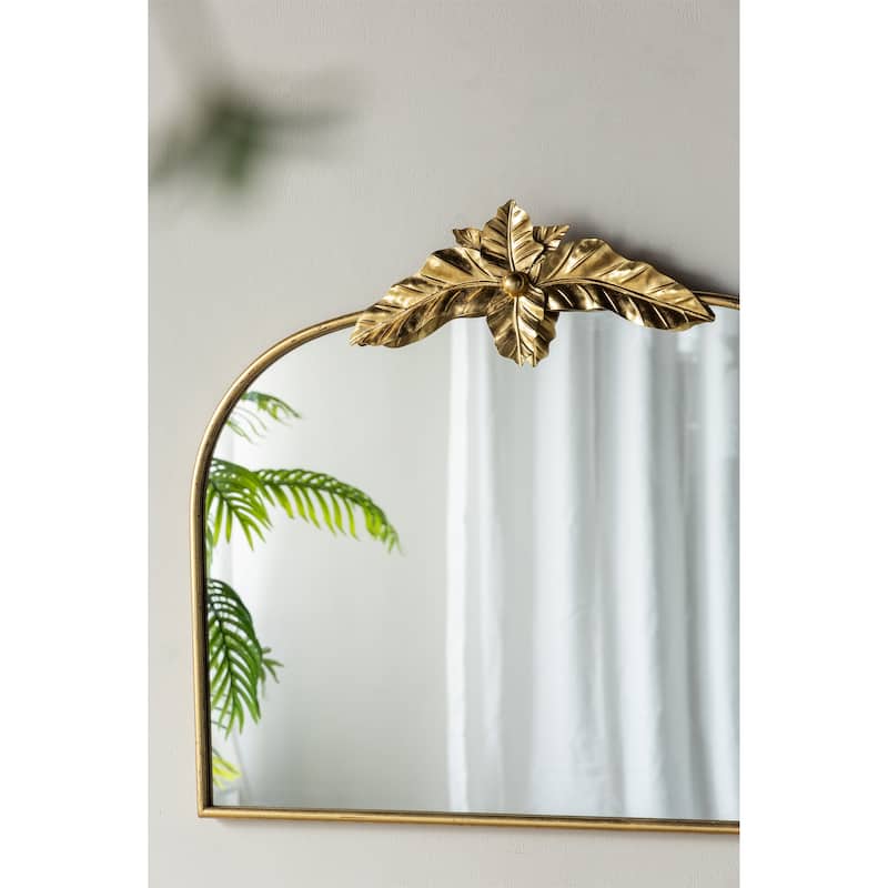 Gold Arched Mirror with Metal Frame