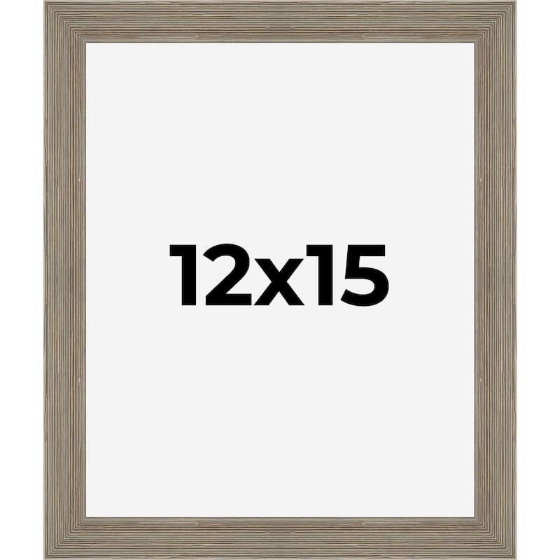 12x15 Grey Rustic Wide Barnwood Picture Frame - UV Acrylic, Foam Board Backing, Hanging Hardware