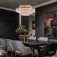 preview thumbnail 11 of 15, 32 in. Drum Modern Crystal Chandelier 4-Tier Gold Brass Kitchen Island Pendant Light for Dining Room