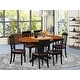 preview thumbnail 4 of 9, East West Furniture 7 Piece Dining Table Set Consist of an Oval Kitchen Table and 6 Dining Chairs, Black & Cherry (Seat Options)