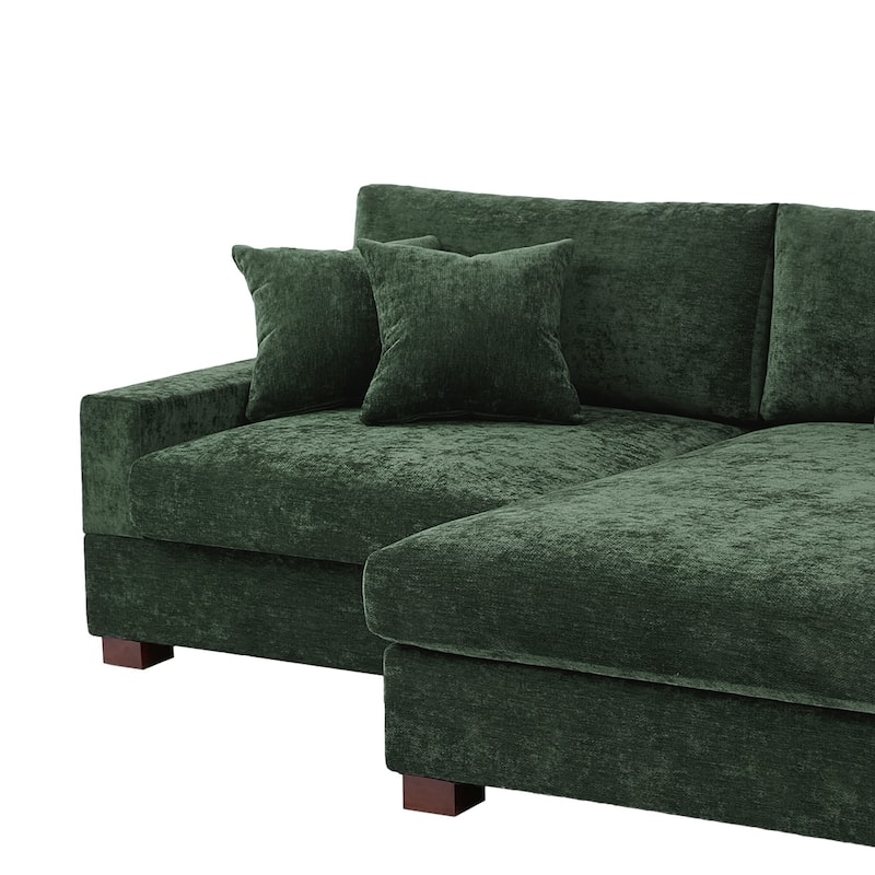Modern Oversized Chenille Modular Sectional Sofa With Chaise