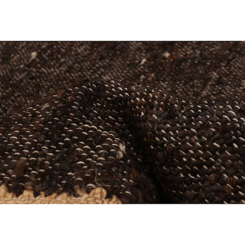 ECARPETGALLERY Hand Woven Zahara Dark Brown Dhurrie