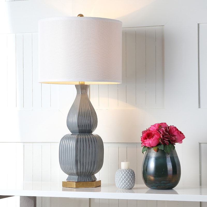 SAFAVIEH Lighting Dalmazia 32-inch Grey/ Gold Table Lamp (Set of 2) - 15"x15"x31.5" - 15Wx15Dx32H