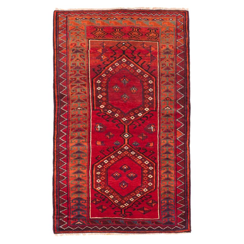 ECARPETGALLERY Hand-knotted Melis Red Wool Rug - 4'3 x 7'2