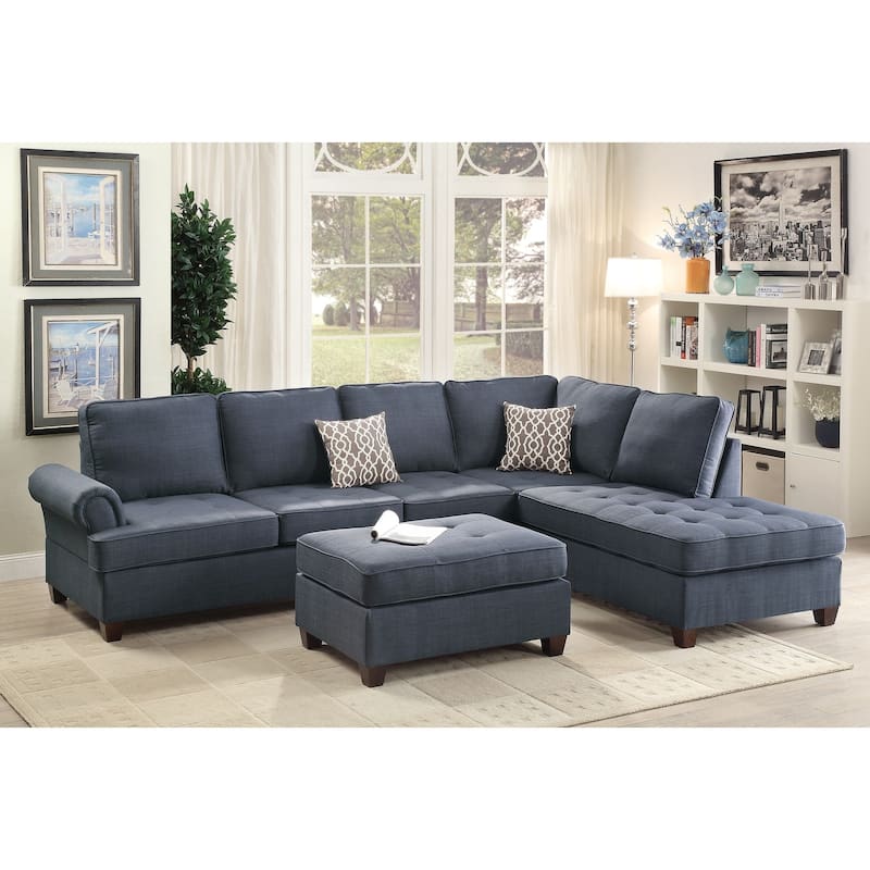 Cocktail Ottoman Dorris Fabric Ash Tufted Seats Ottomans 1pc Cocktail Ottoman Only