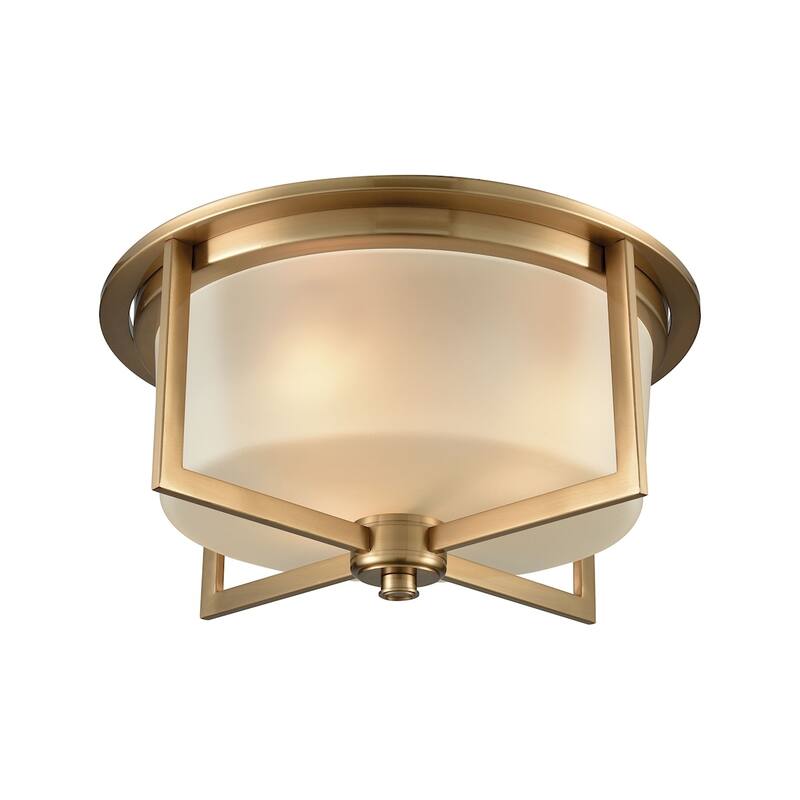Elk Home Vancourt Satin Brass With Frosted Glass 3 Light Flush Mount