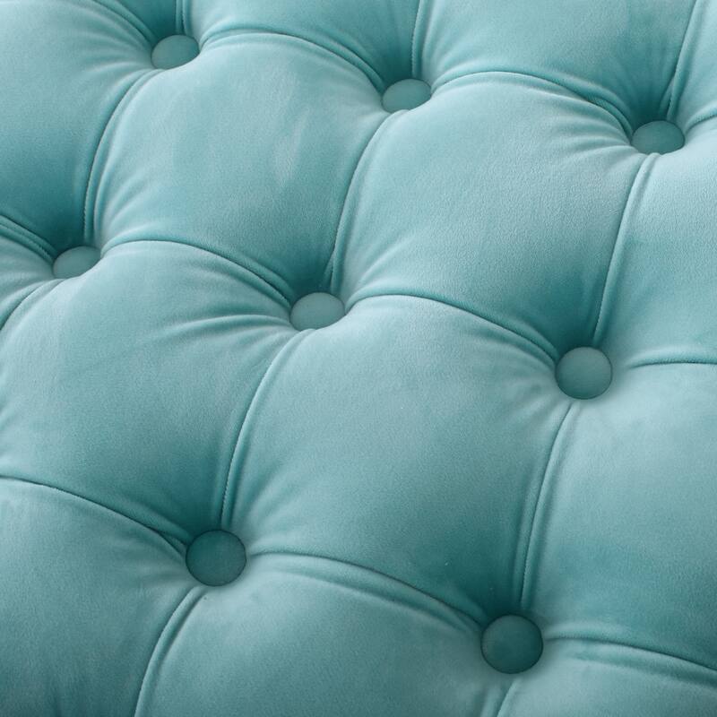 Jaymee Modern Glam Button Tufted Velvet Ottoman by Christopher Knight Home