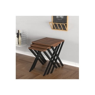 Kontra 3-Pcs Cross Legs Nesting Table