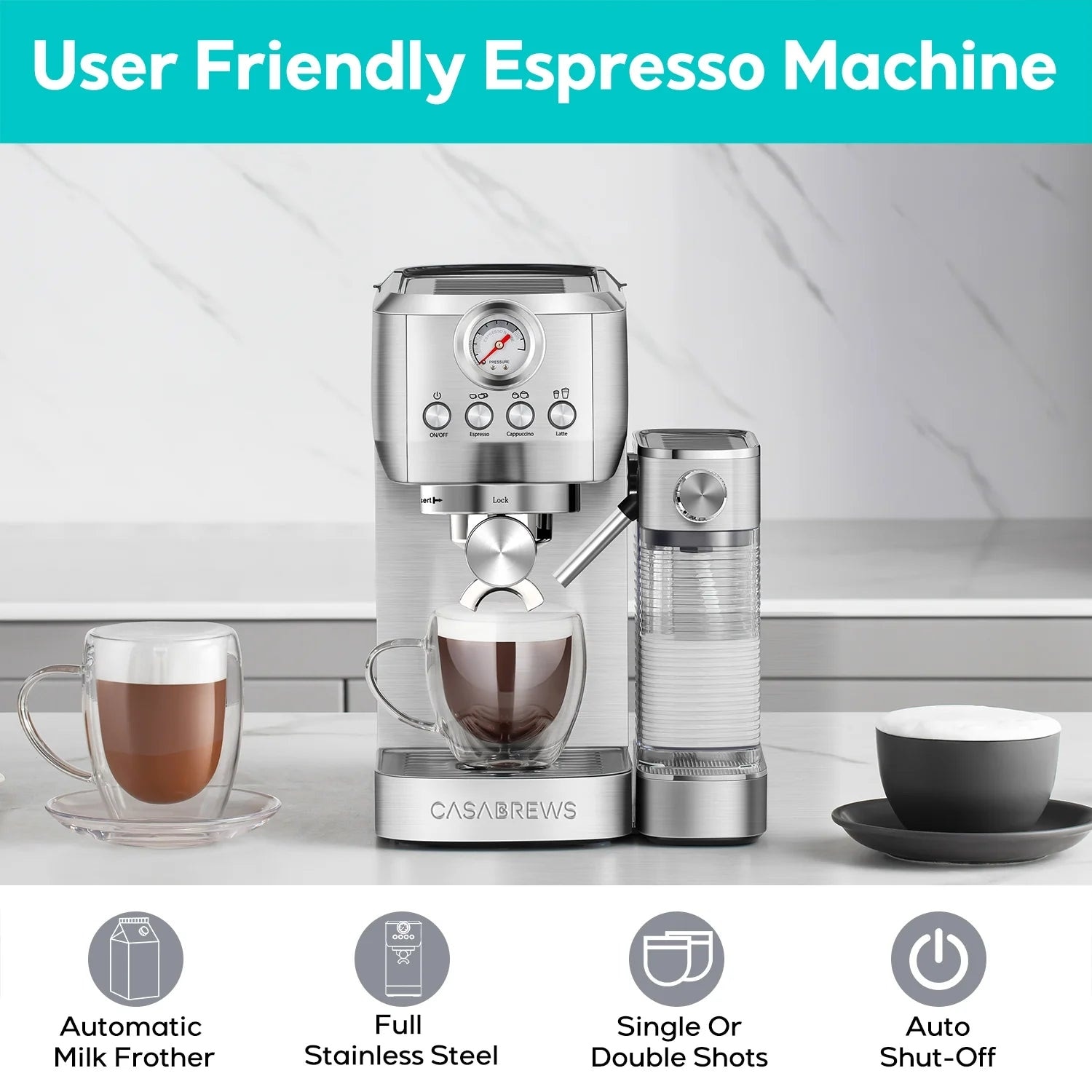 Chefman Froth + Brew Coffee Maker and Milk Frother Single Serve Brewer for  K-Cup Pods & Grounds for Latte and Cappuccino Style Drinks, Compact 20 oz.