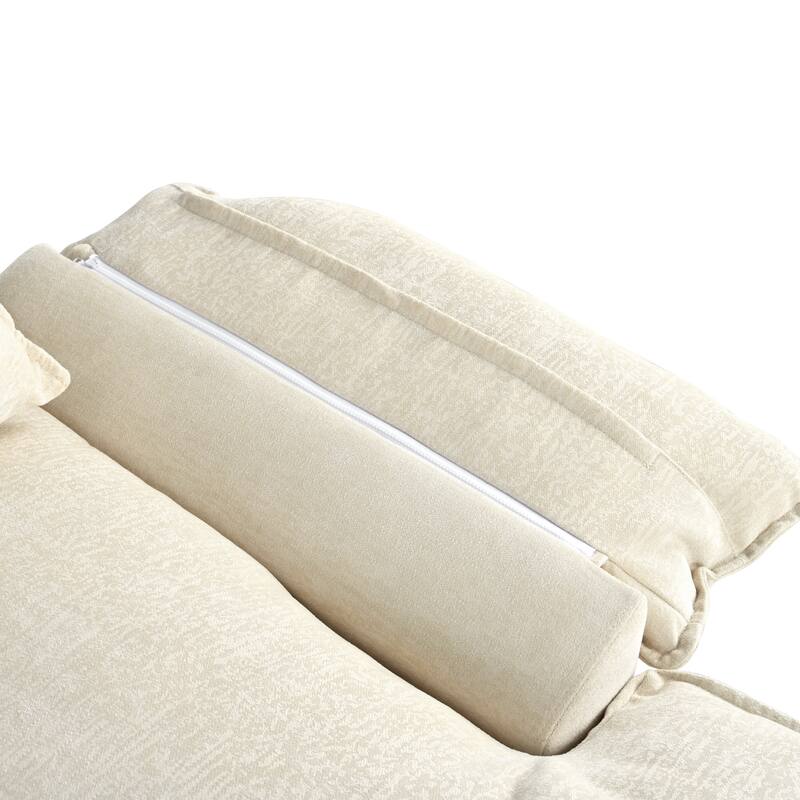Luxurious U-Shaped Chenille Sectional Sofa with Adjustable Armrest Pillows and Button-Tufted Backrest