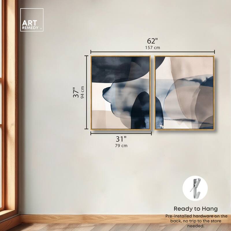 Monochrome Movement Canvas Set of 2 by Art Remedy