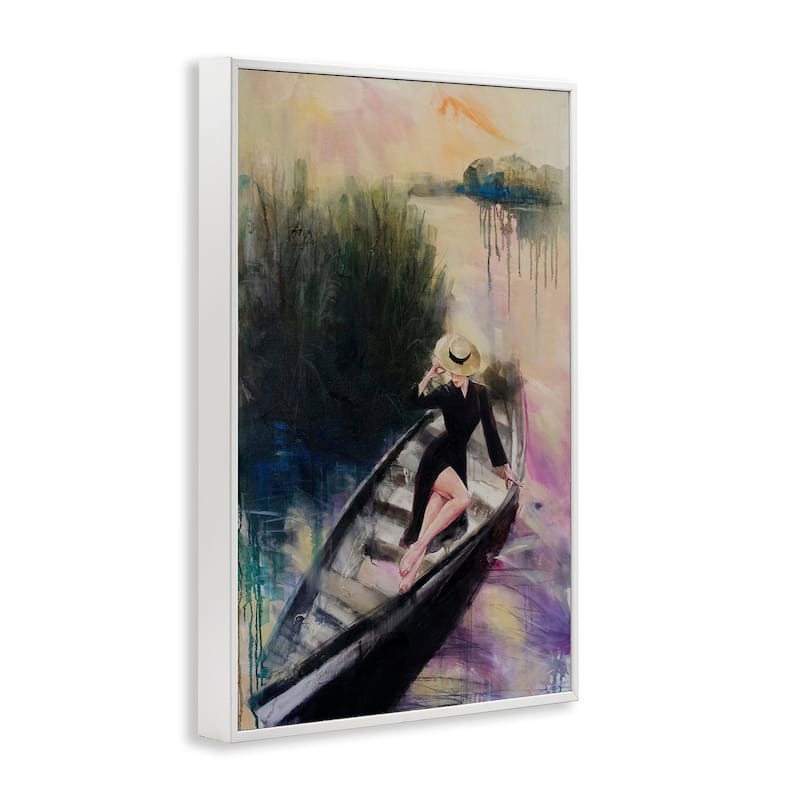 Stupell Fashion Diva on River Boat Framed Giclee Art Design By Lucille Lee