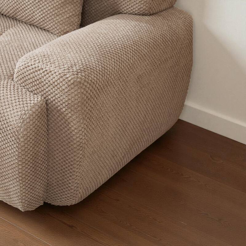 104.3" Modular L-Shaped Sectional Sofa, 4-Piece Oversized 3-Seater Cloud Couch with Ottoman, Tufted Deep Seat & 3 Pillows