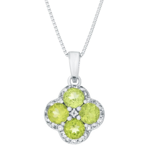 Sterling Silver Birthstone Flower Pendant Necklace. Opens flyout.
