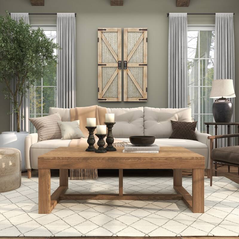 Mango Wood Distressed Turned Pillar Decorative Candle Holder - Set of 3 - Roche River Decor