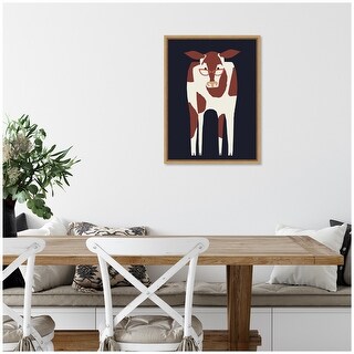 Kate and Laurel Sylvie Farm Cow Framed Canvas by Hannah Beisang - Bed ...