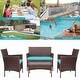 preview thumbnail 28 of 37, 4 Pieces Patio Wicker Furniture Sets Outdoor Indoor Use chair Sets