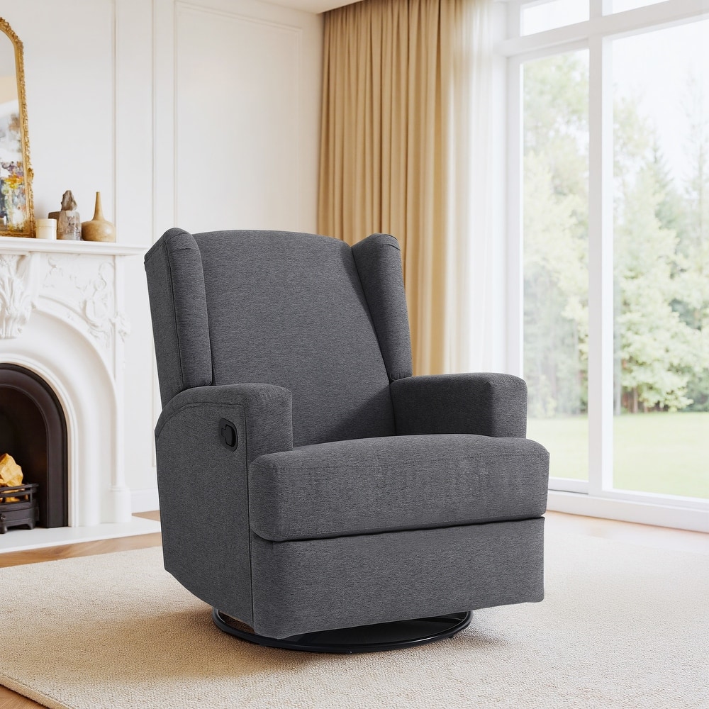 UIXE Upholstered Modern Swivel Glider Rocker Recliner