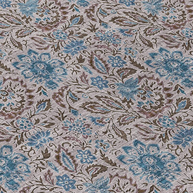 Machine Washable Indoor/ Outdoor Chantille Casual Floral Rug