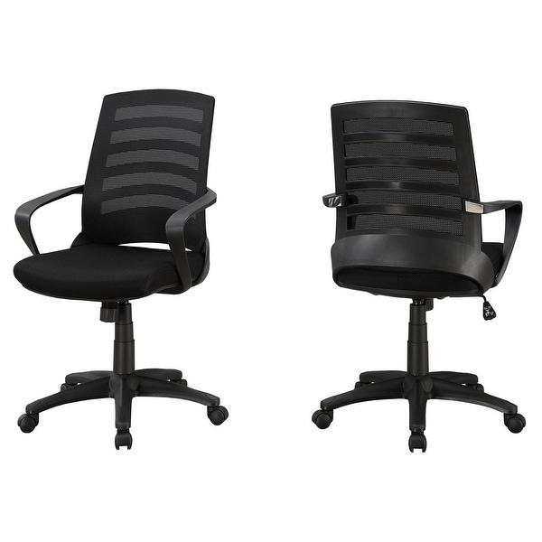 Set of 2 Black Upholstered Contemporary Office Chair 37.75" - N/A